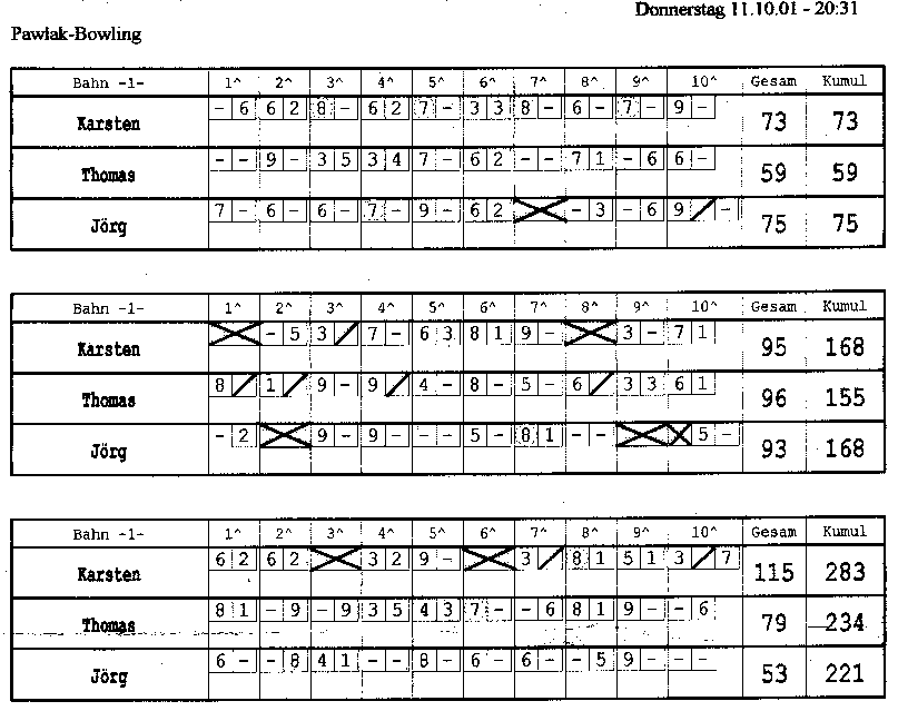 Bowling 11.10.2001